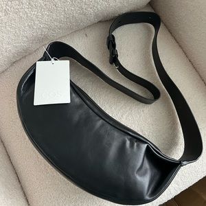 NWT COS Leather Crossbody Bag, Black